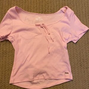 Ribbed baby pink top from Hollister
